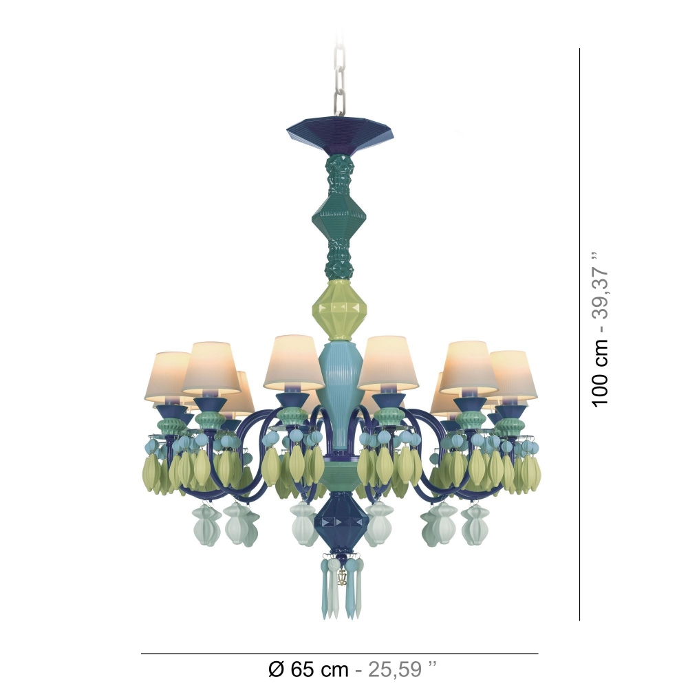 Lladrò Belle de Nuit 12-lights suspension lamp
