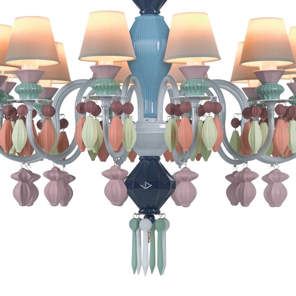 Lladrò Belle de Nuit 12-lights suspension lamp