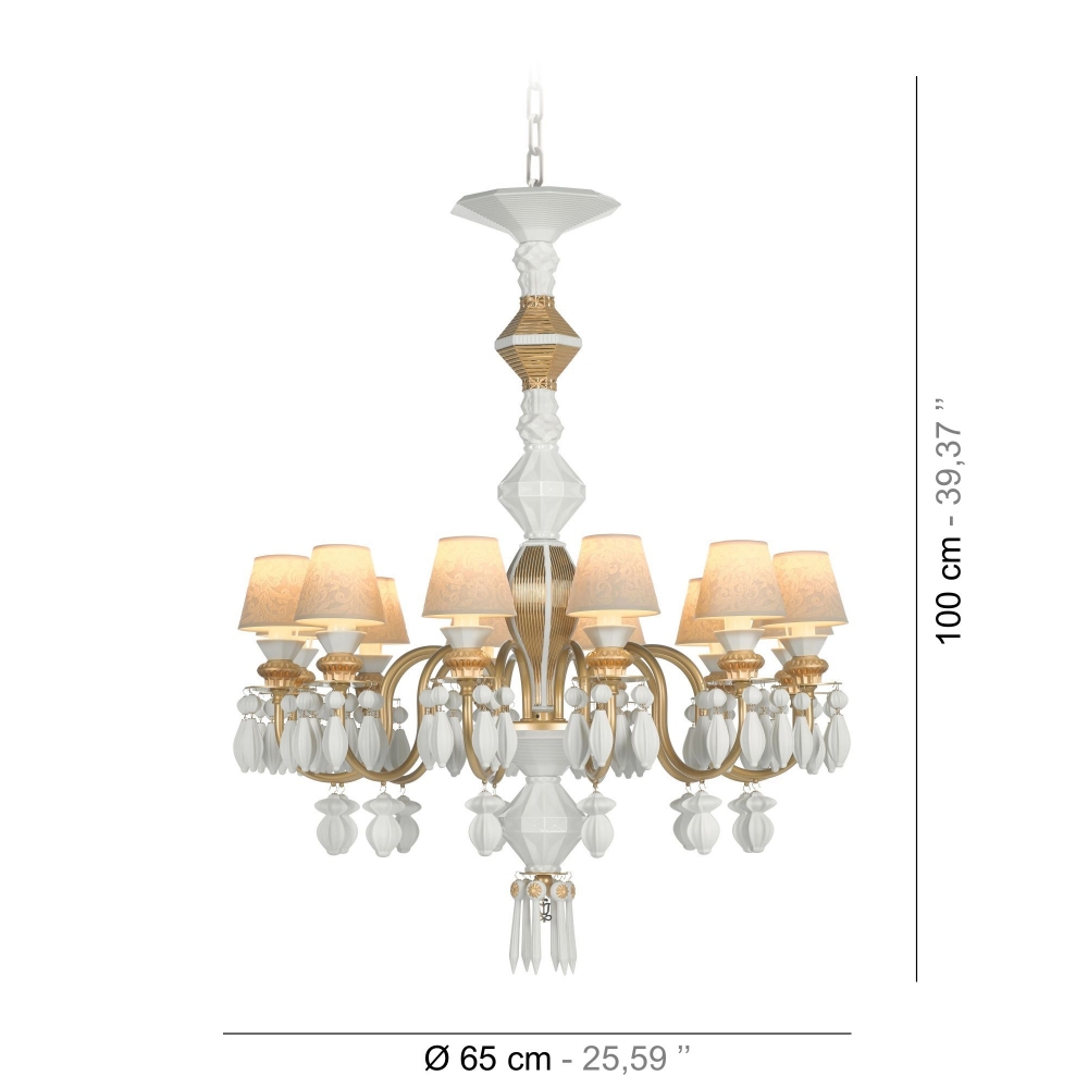 Lladrò Belle de Nuit 12-lights suspension lamp