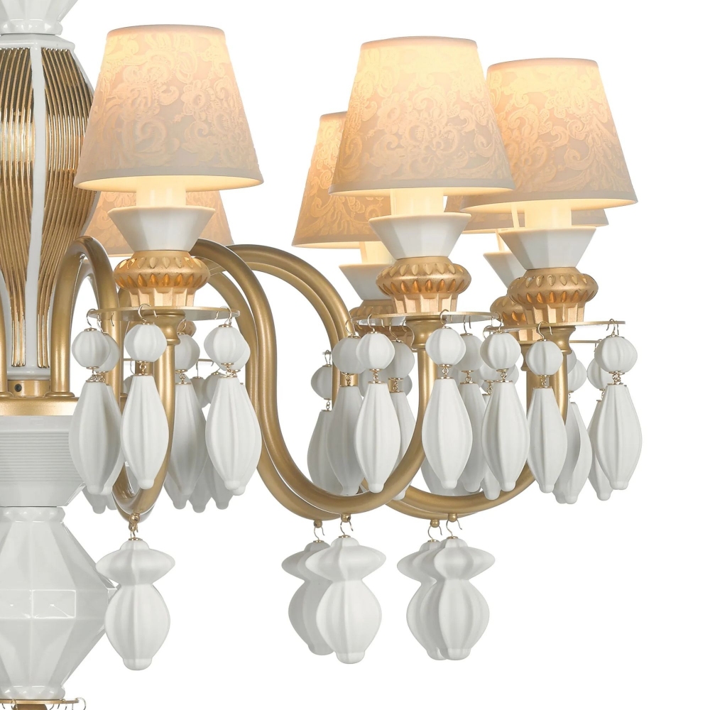 Lladrò Belle de Nuit 12-lights suspension lamp