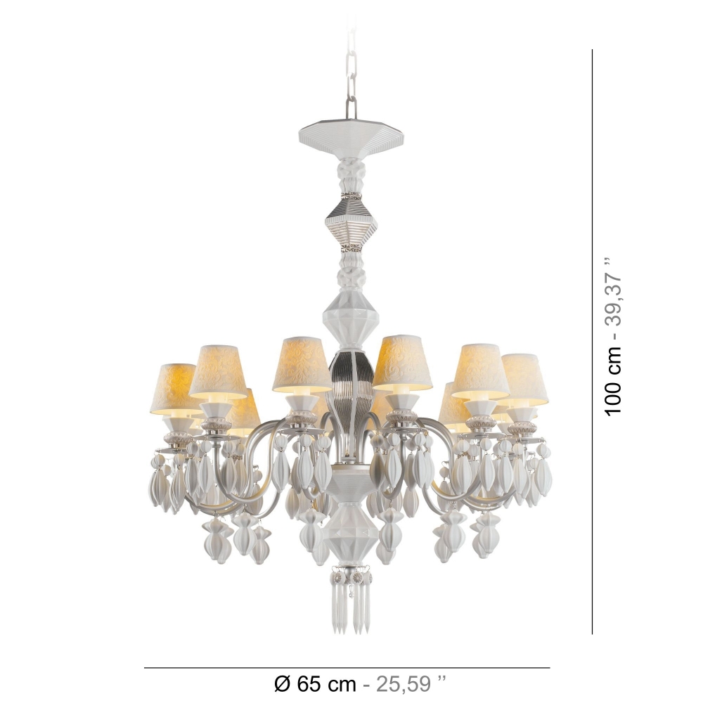 Lladrò Belle de Nuit 12-lights suspension lamp