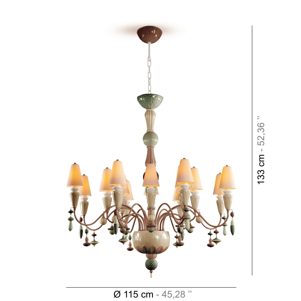 Lladrò Ivy & Seed suspension lamp with 16 lights / Medium