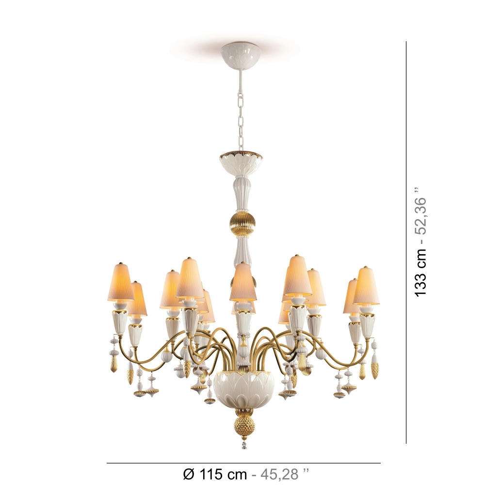 Lladrò Ivy & Seed suspension lamp with 16 lights / Medium