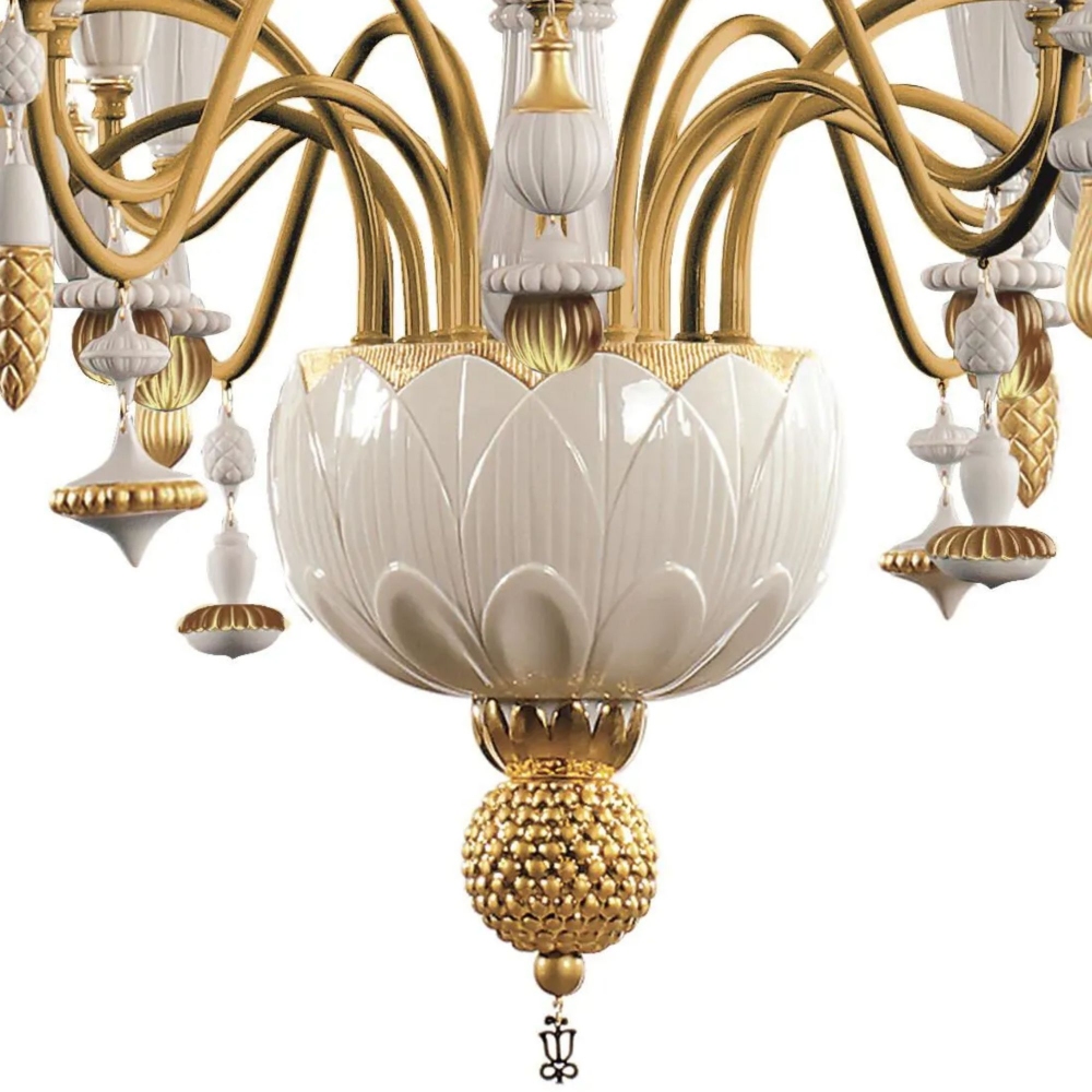 Lladrò Ivy & Seed suspension lamp with 16 lights / Medium