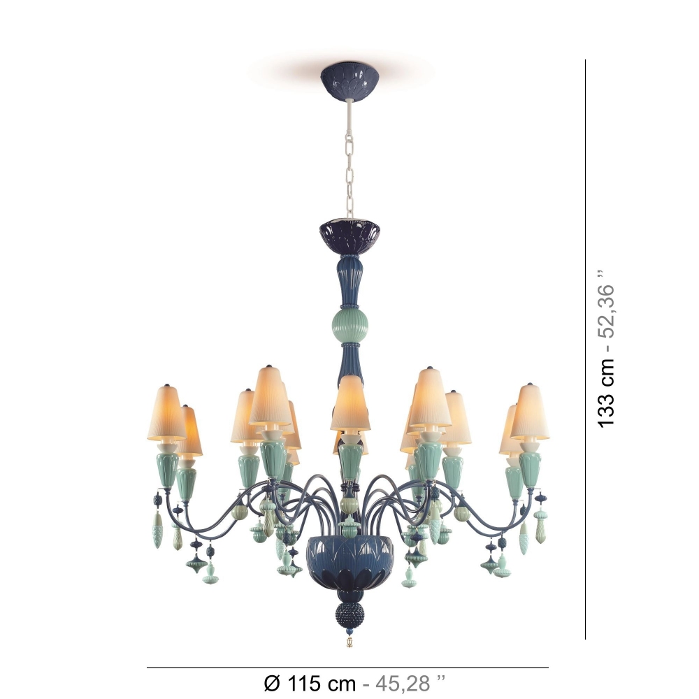Lladrò Ivy & Seed suspension lamp with 16 lights / Medium