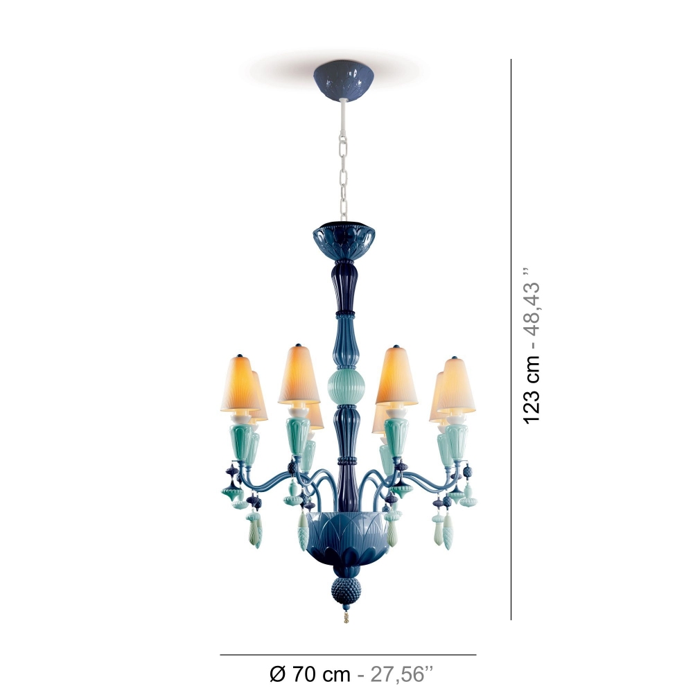 Lladrò Ivy and Seed 8 lights suspension lamp