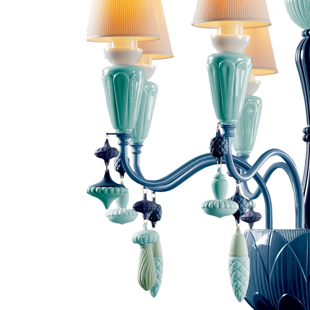 Lladrò Ivy and Seed 8 lights suspension lamp