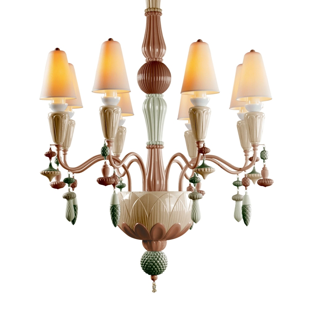Lladrò Ivy and Seed 8 lights suspension lamp