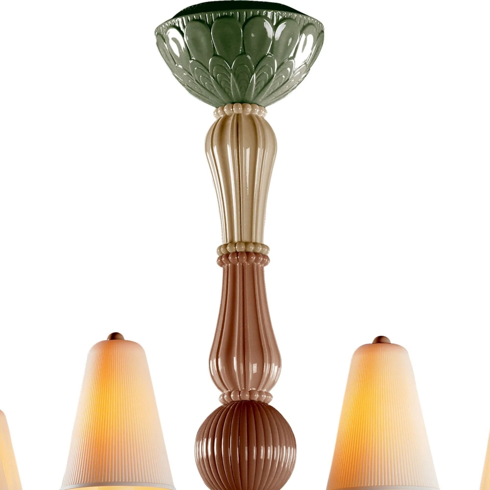 Lladrò Ivy and Seed 8 lights suspension lamp