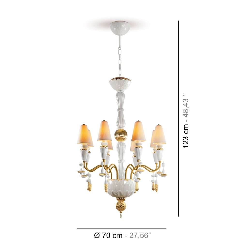Lladrò Ivy and Seed 8 lights suspension lamp