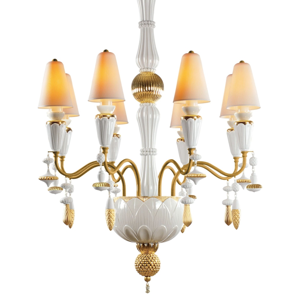Lladrò Ivy and Seed 8 lights suspension lamp
