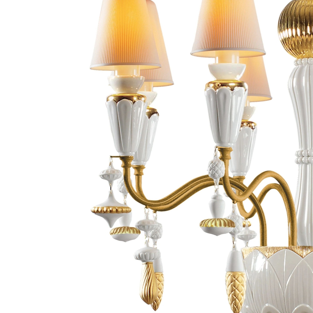 Lladrò Ivy and Seed 8 lights suspension lamp