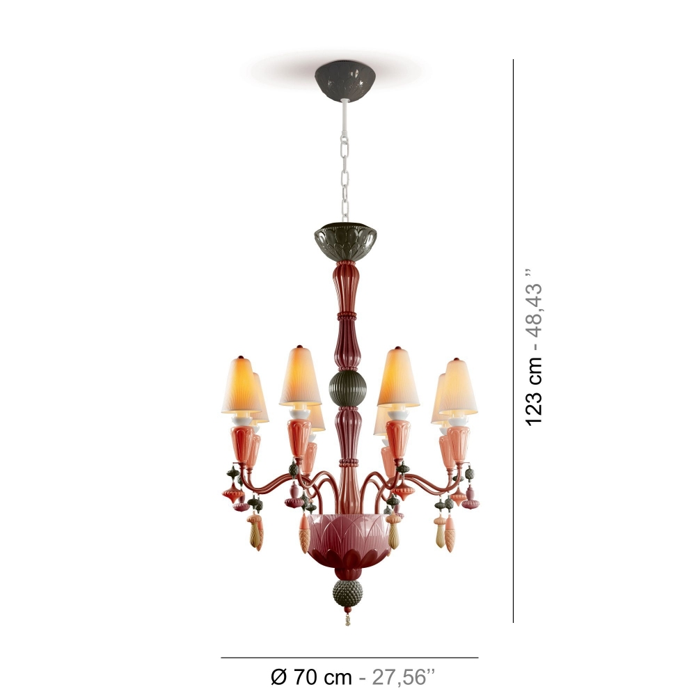 Lladrò Ivy and Seed 8 lights suspension lamp
