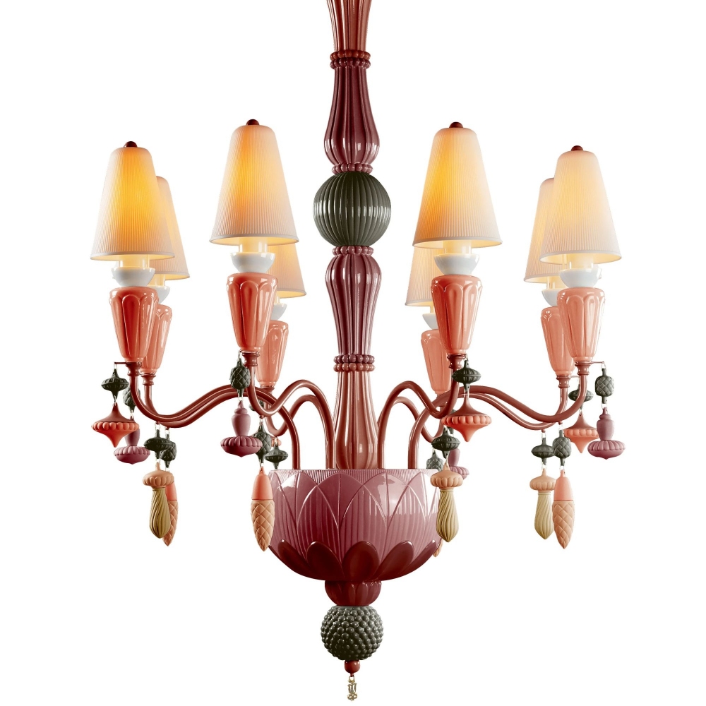 Lladrò Ivy and Seed 8 lights suspension lamp