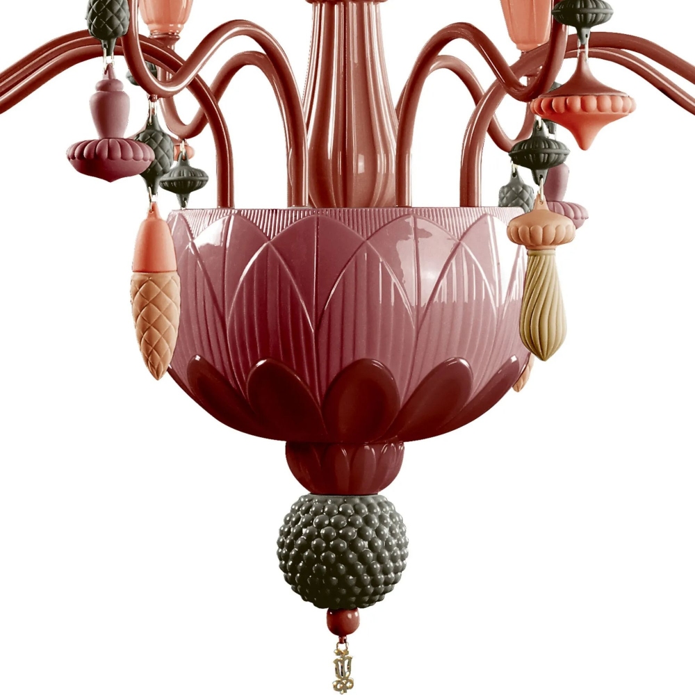 Lladrò Ivy and Seed 8 lights suspension lamp
