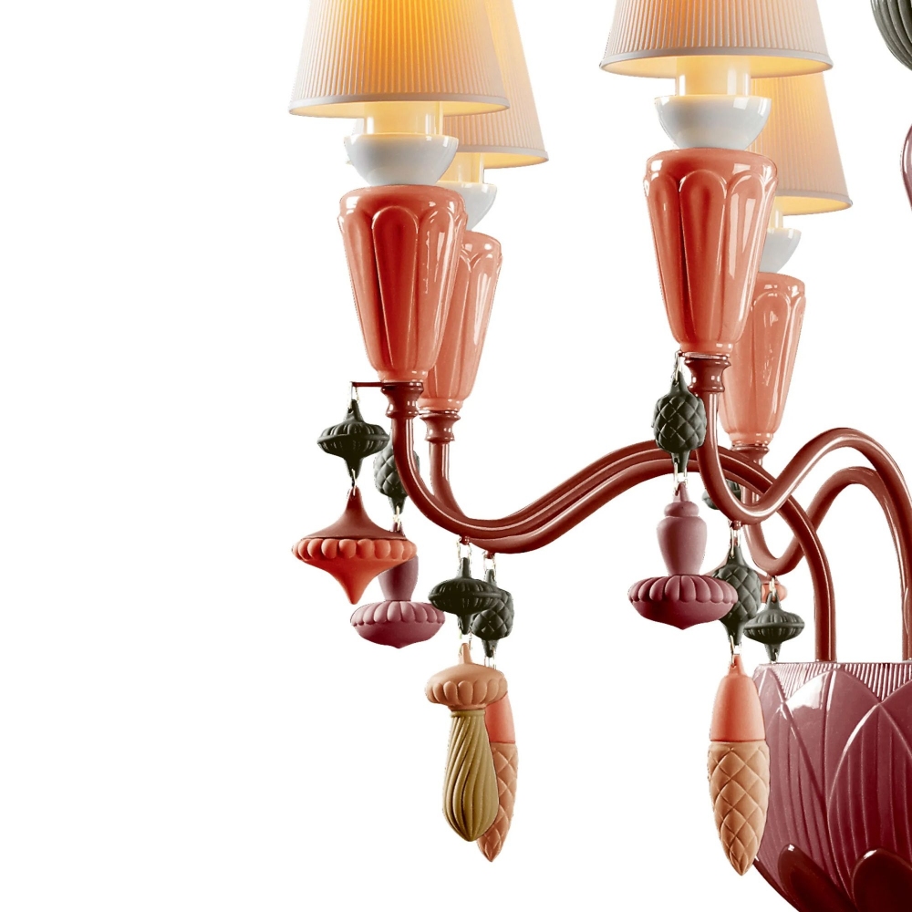 Lladrò Ivy and Seed 8 lights suspension lamp
