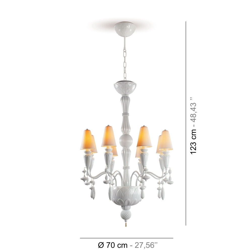 Lladrò Ivy and Seed 8 lights suspension lamp