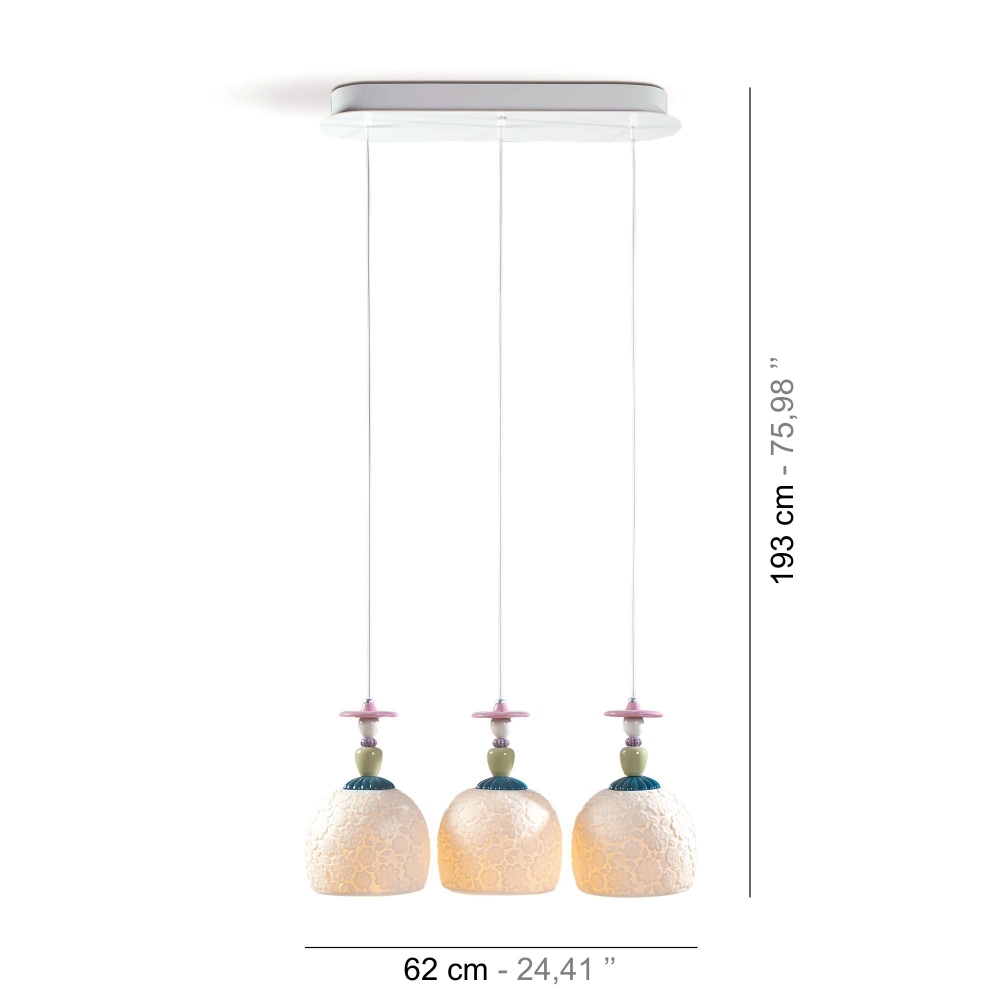 Lladrò Lampada a sospensione Mademoiselle composizione lineare Contemplando l'oceano