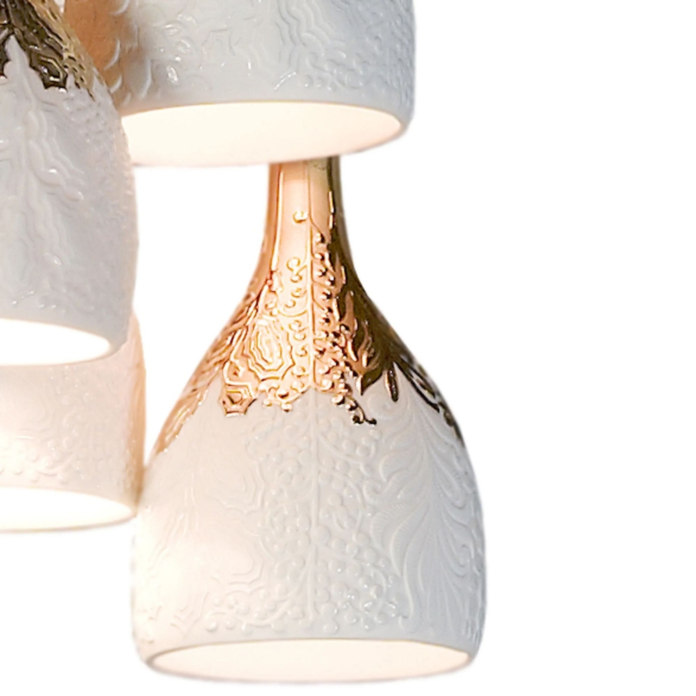 Lladrò Naturo 6-light suspension lamp