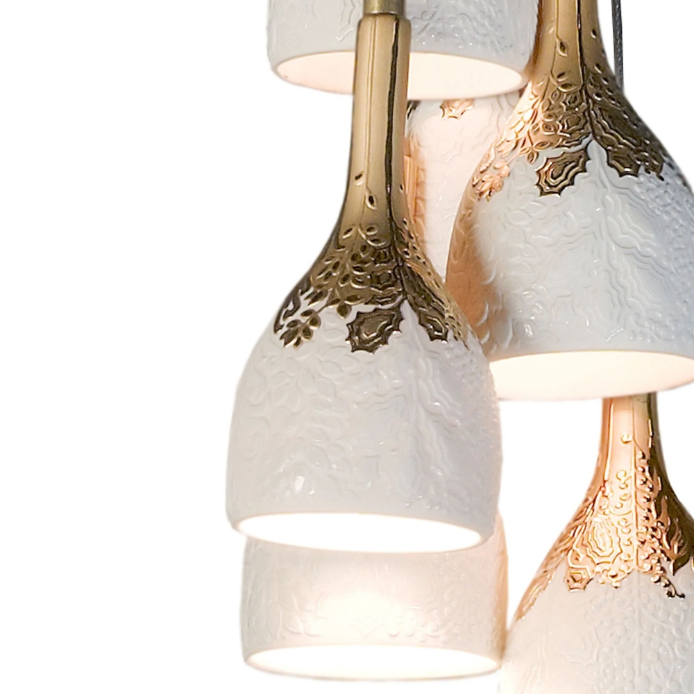 Lladrò Naturo 6-light suspension lamp