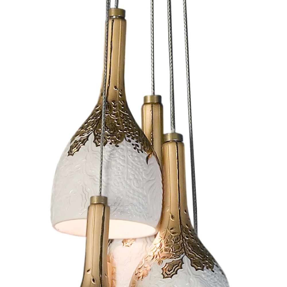 Lladrò Naturo 6-light suspension lamp