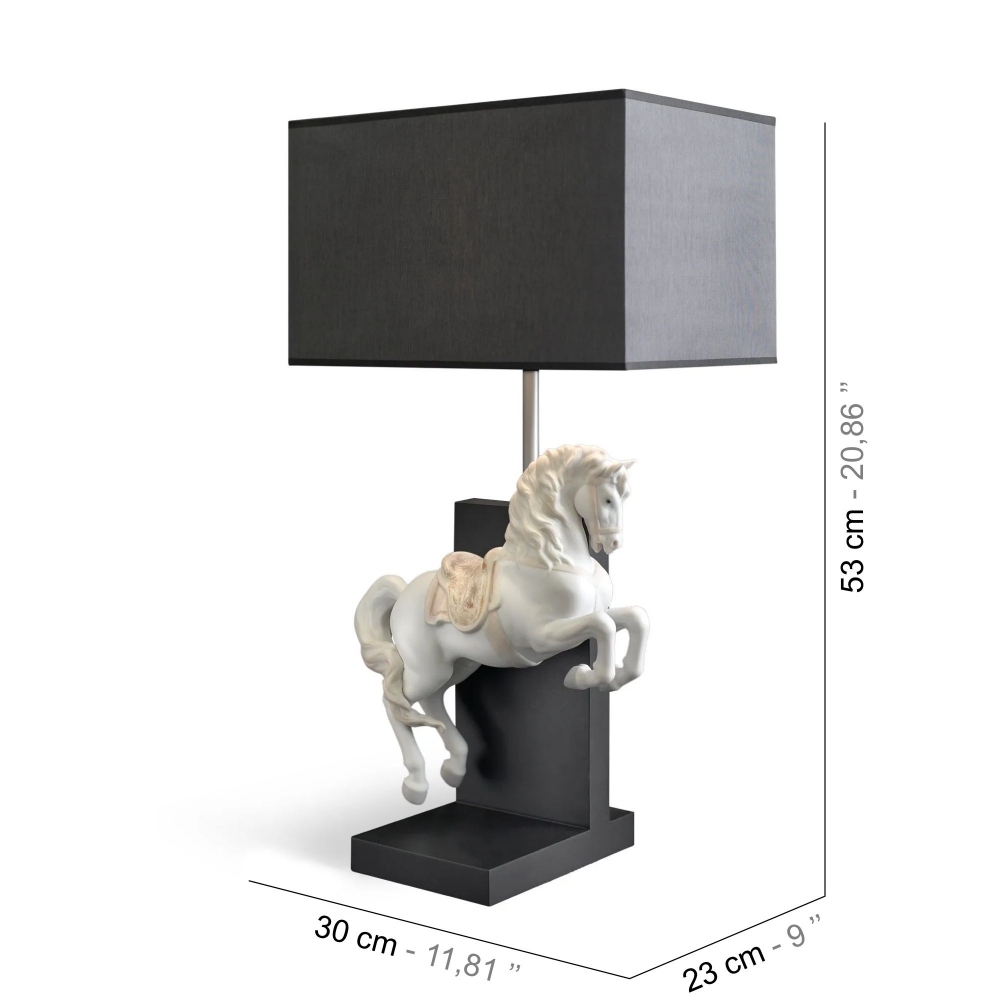 Lladrò Lampada da tavolo Cavallo in courbette