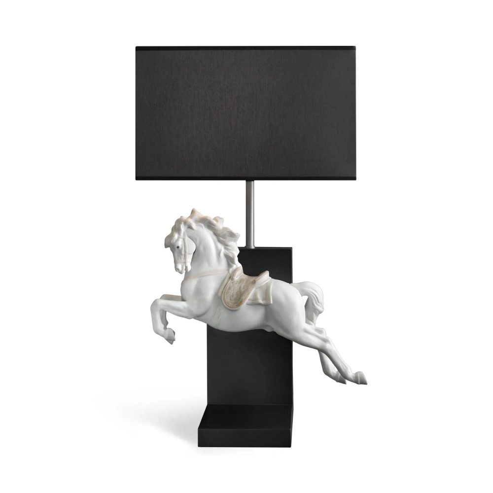 Lladrò Cavallo in pirouette Table Lamp