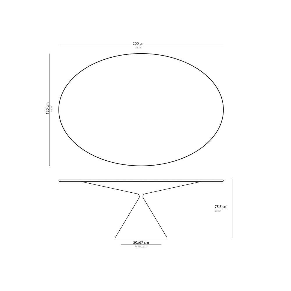 Desalto Clay Canvas Table 200x120 cm