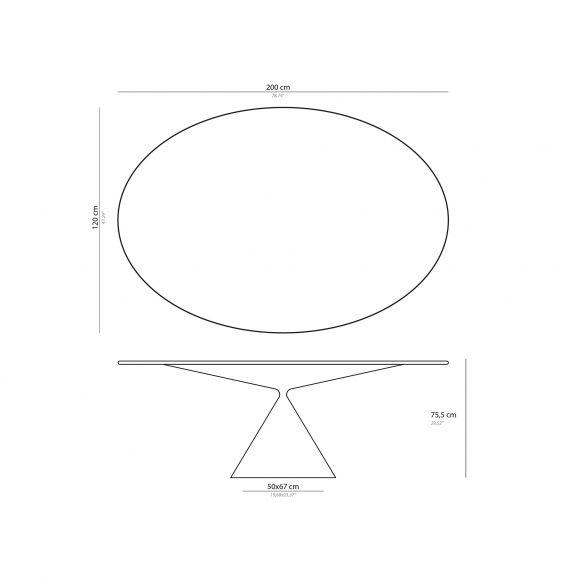 Desalto Clay Canvas Table 200x120 cm