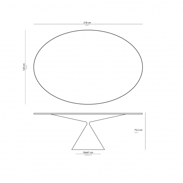 Desalto Clay Canvas Table 218x120 cm