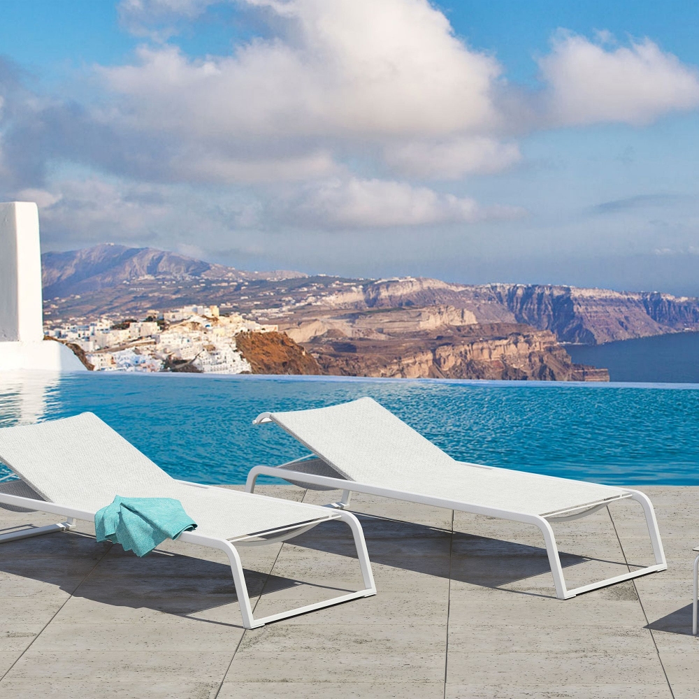 Coro L3 stackable sunbed with sunshade and cushion