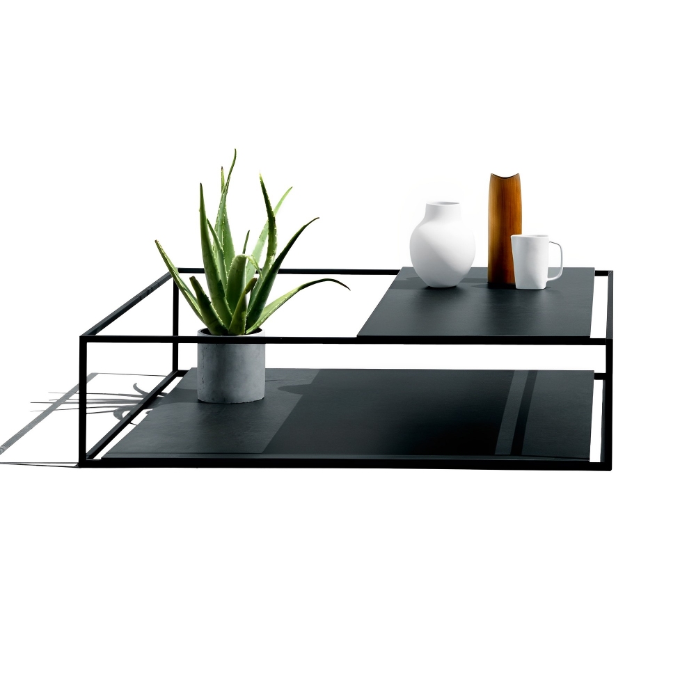 Desalto Tavolino Helsinki 15 con piano superiore parziale cm 118x118 h 30 cm