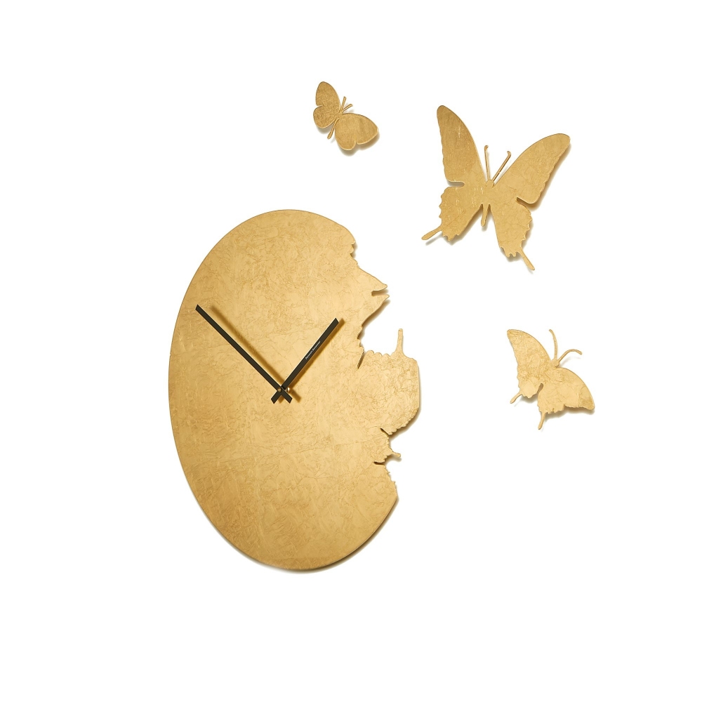 Domeniconi Butterfly wall clock + 3 butterflies diam. 48cm