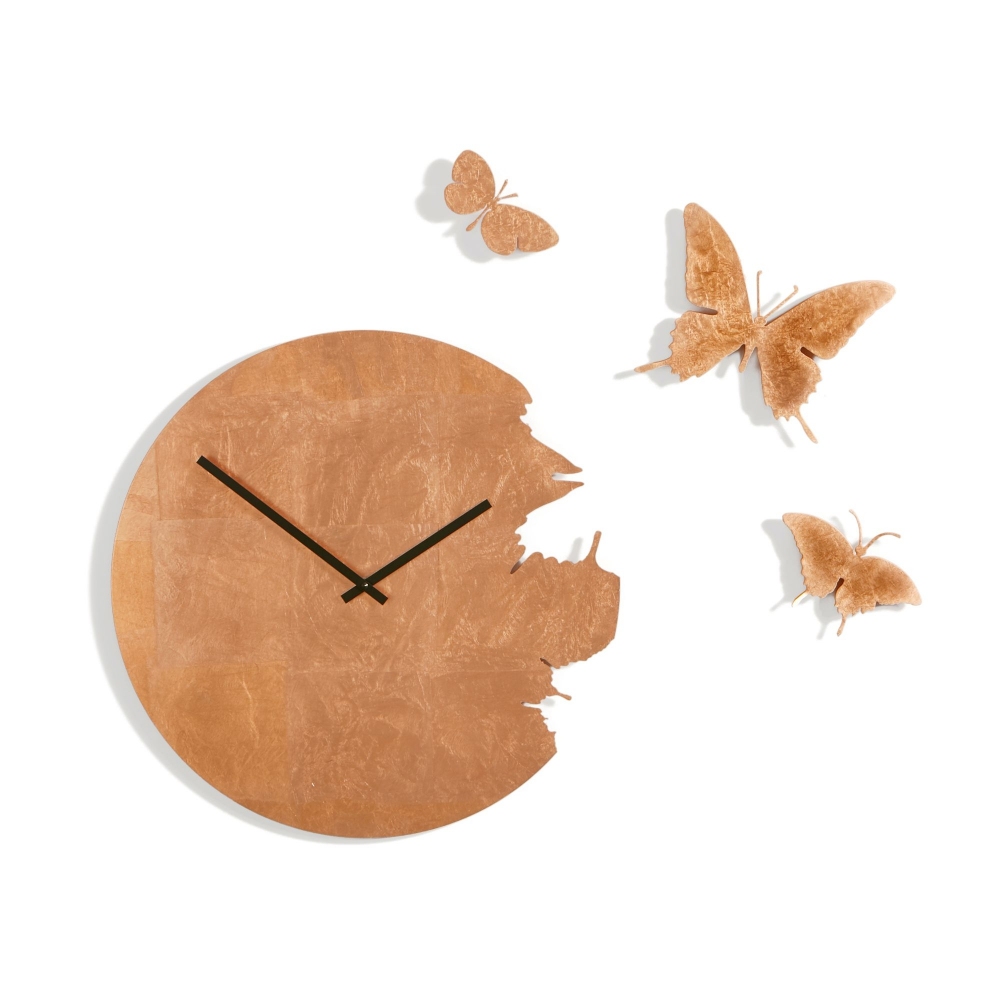 Domeniconi Butterfly wall clock + 3 butterflies diam. 48cm