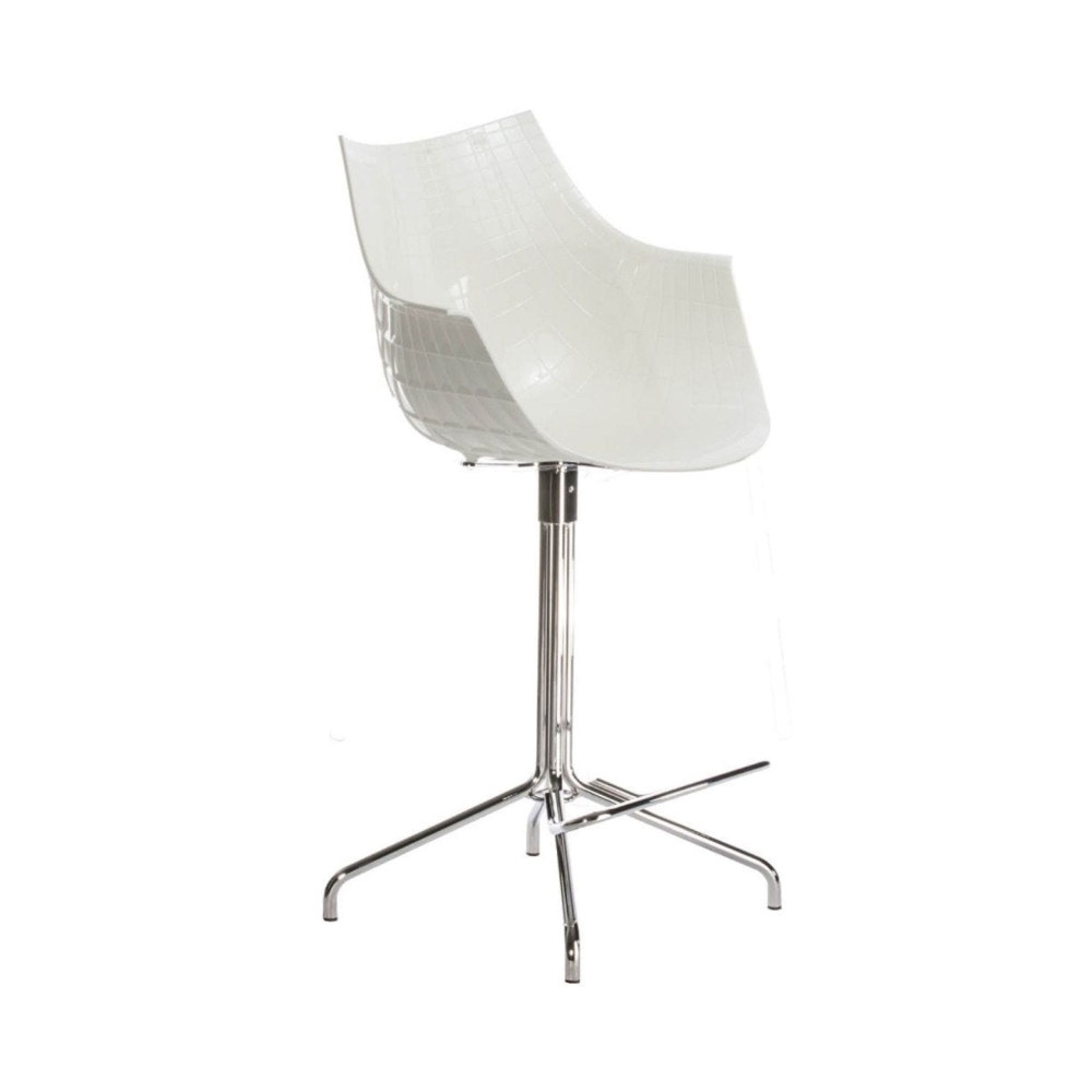 Driade Sgabello Meridiana Girevole Basso Struttura Acciaio Cromato