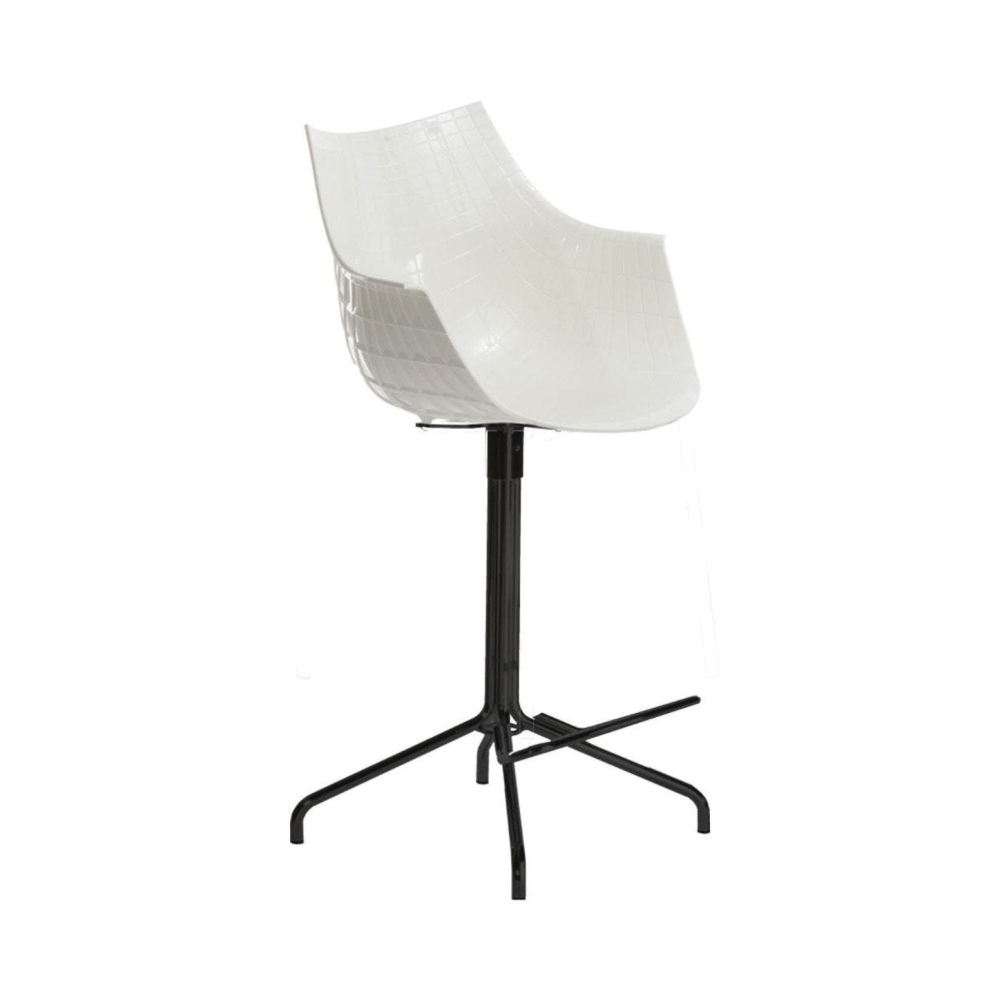 Driade Sgabello Meridiana Girevole Basso Struttura Acciaio Cromato