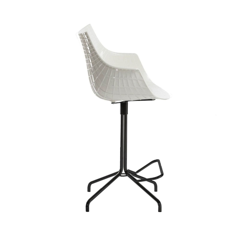 Driade Sgabello Meridiana Girevole Basso Struttura Acciaio Cromato