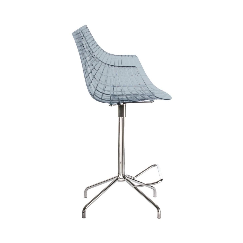 Driade Sgabello Meridiana Girevole Basso Struttura Acciaio Cromato