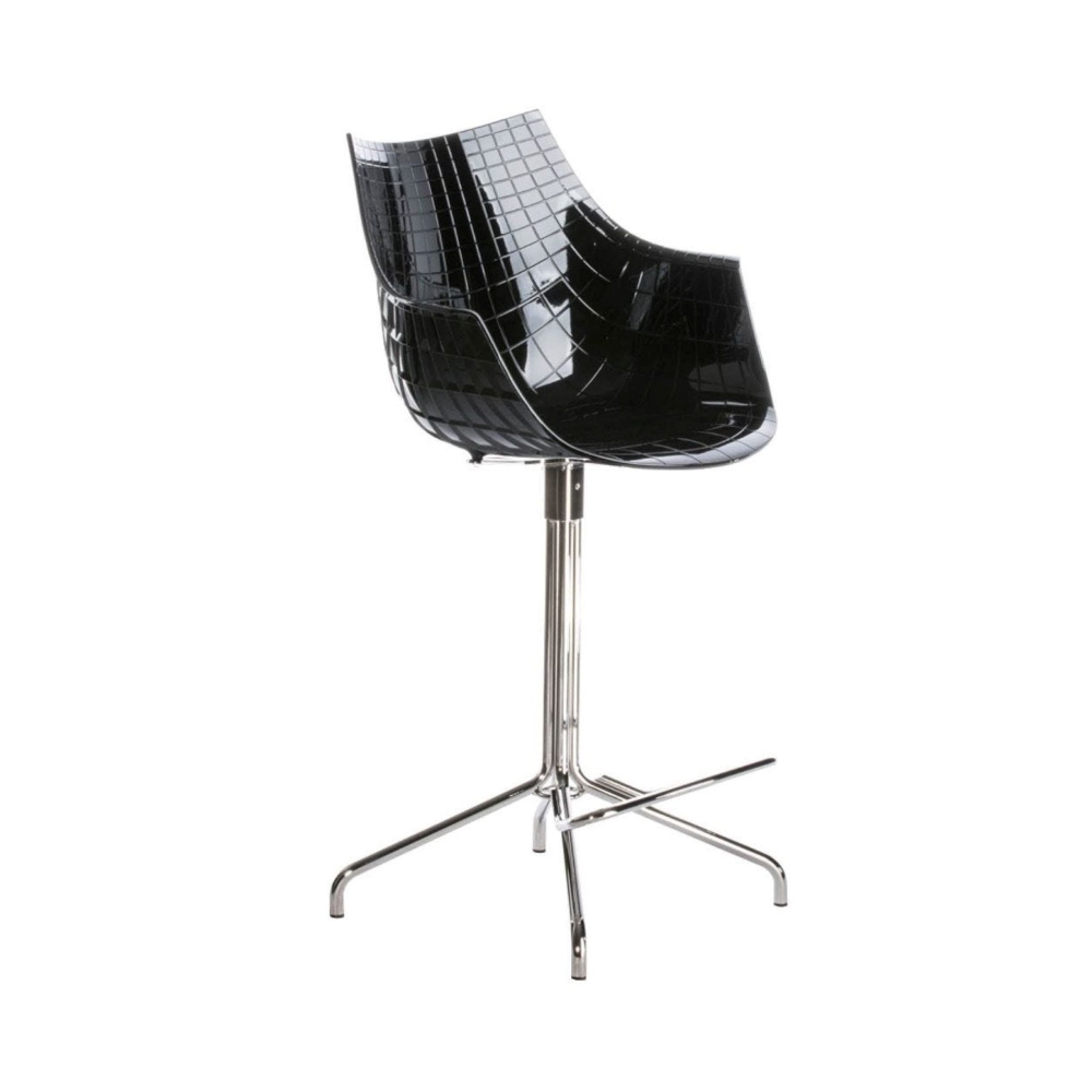 Driade Sgabello Meridiana Girevole Basso Struttura Acciaio Cromato