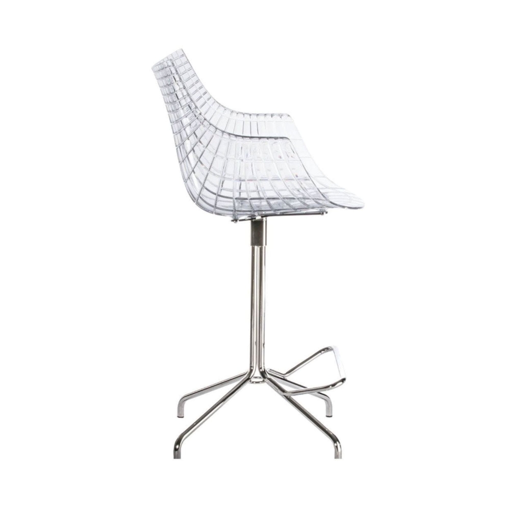 Driade Sgabello Meridiana Girevole Basso Struttura Acciaio Cromato