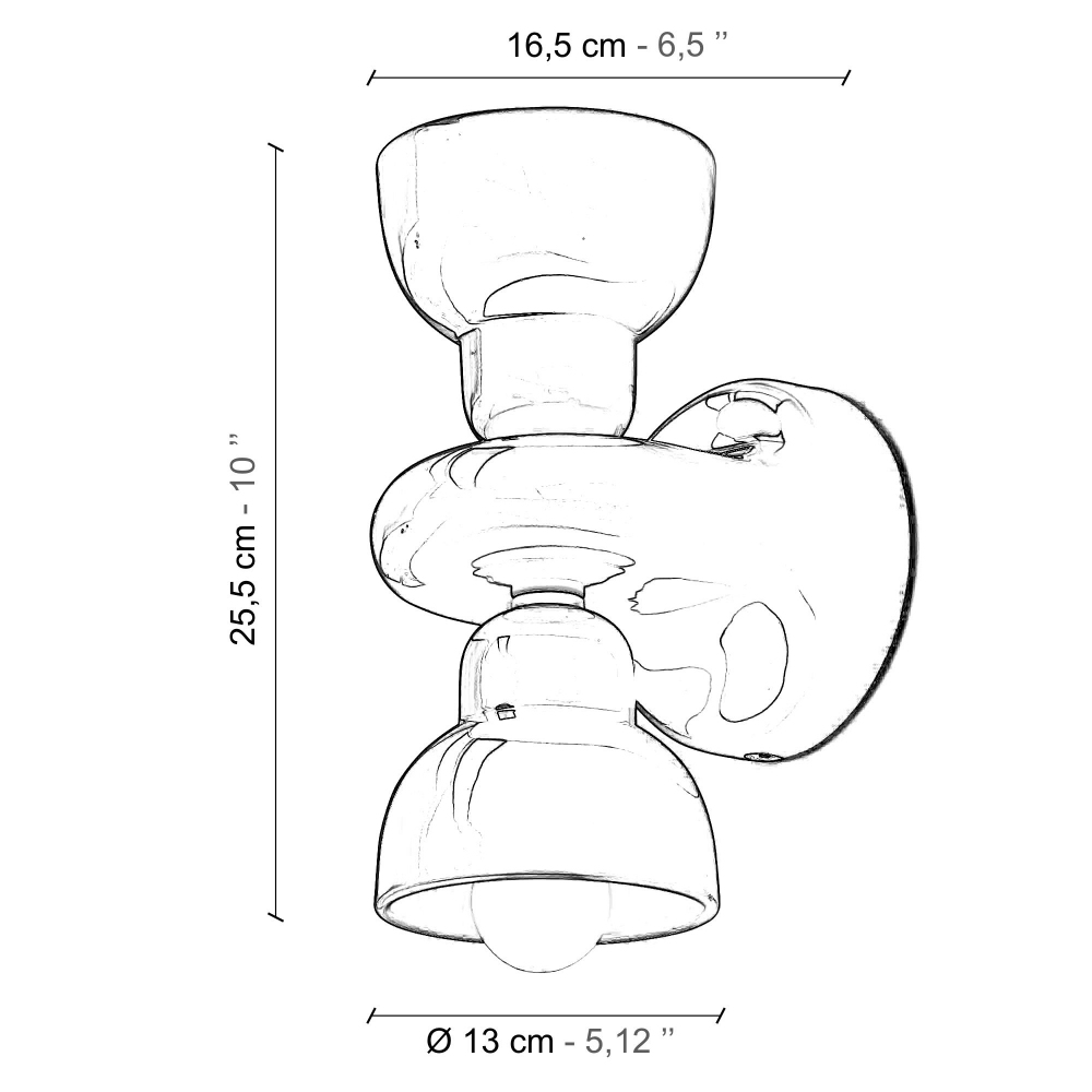 Ferroluce Lampada da parete Berimbau C2601