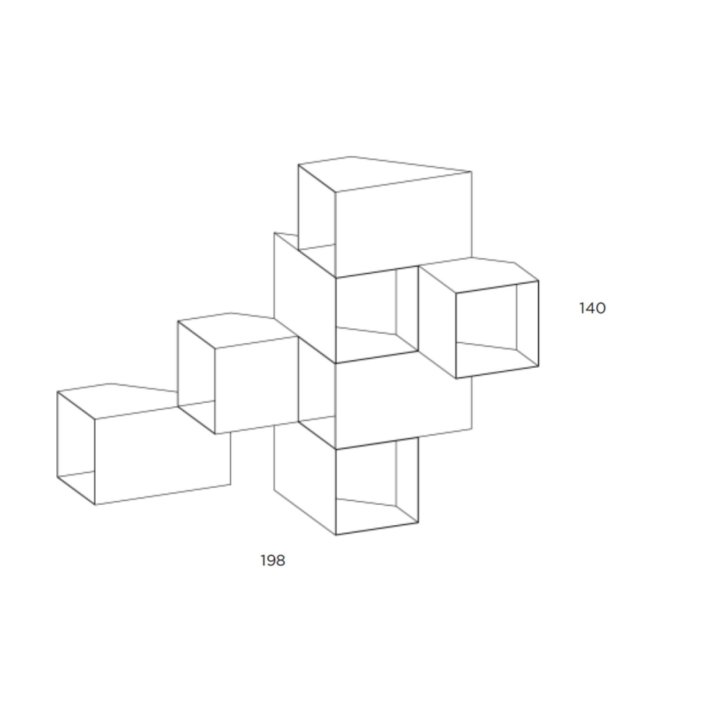 Mogg Contenitore da parete Cellula - Composizione 3 (7 moduli)