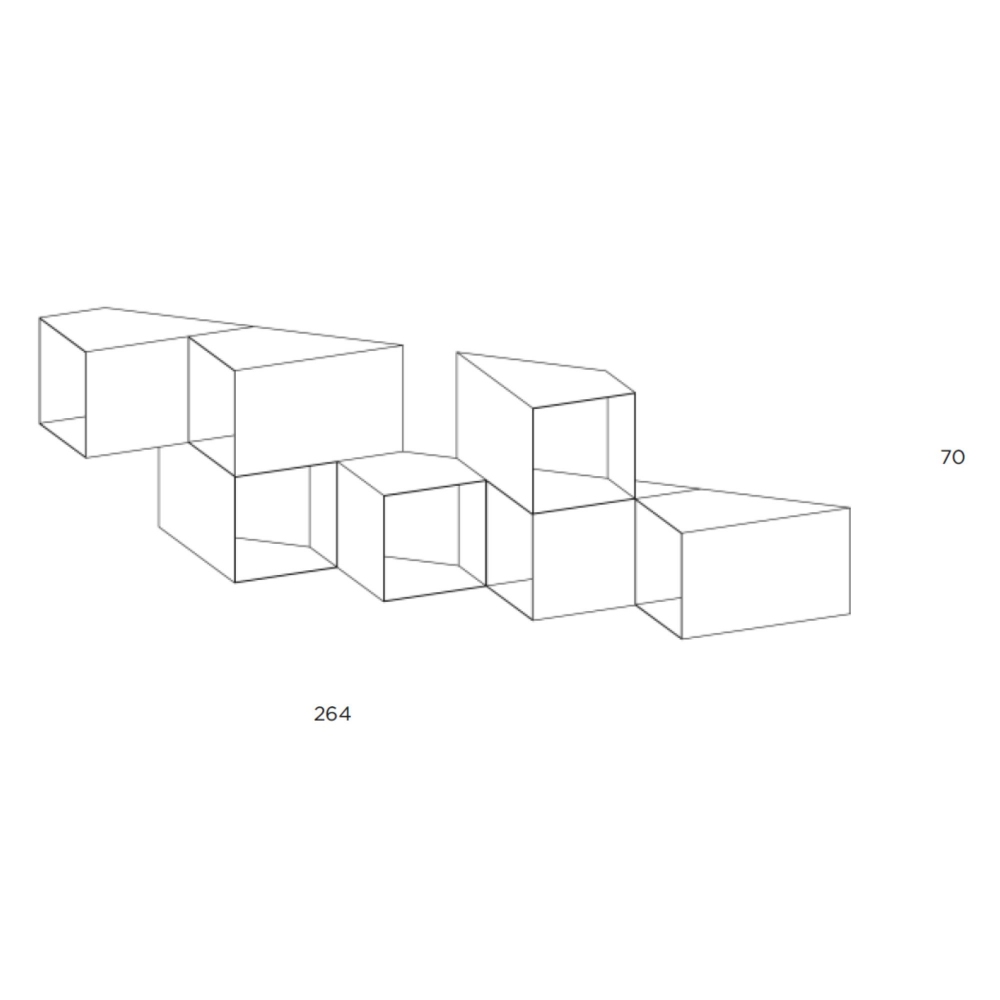 Mogg Contenitore da parete Cellula - Composizione 4 (7 moduli)