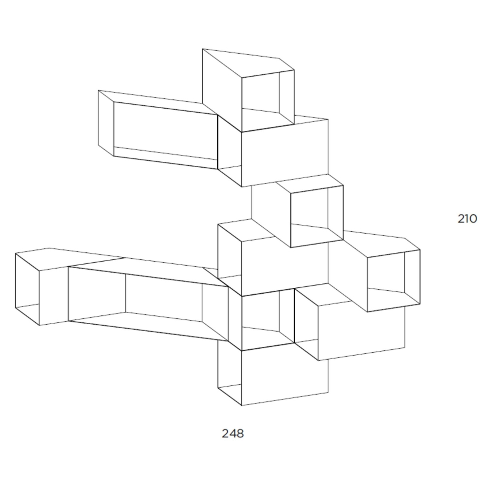 Mogg Contenitore da parete Cellula - Composizione 8 (11 moduli)
