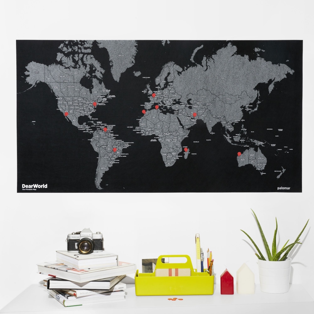 Palomar DearWorld by Country wall map 124x66 cm