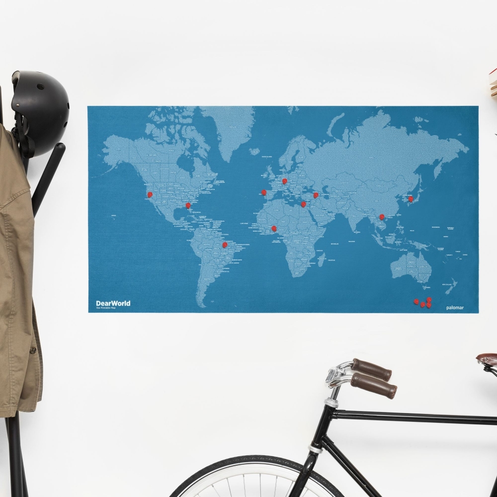 Palomar DearWorld by Country wall map 124x66 cm