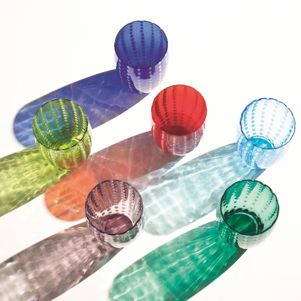 Zafferano 6 bicchieri assortiti Perle cl.32