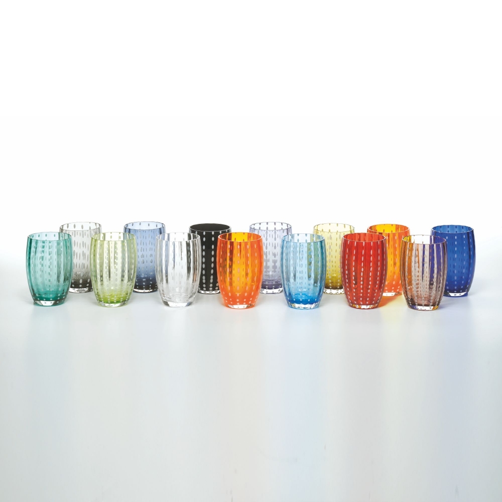 Zafferano 6 Perle glasses - assorted colors 32 cl