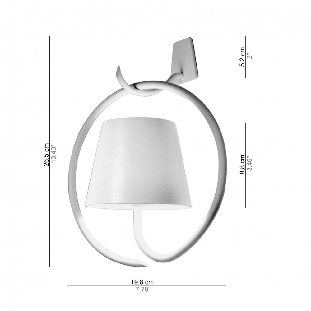 Zafferano lampada da parete con gancio Poldina