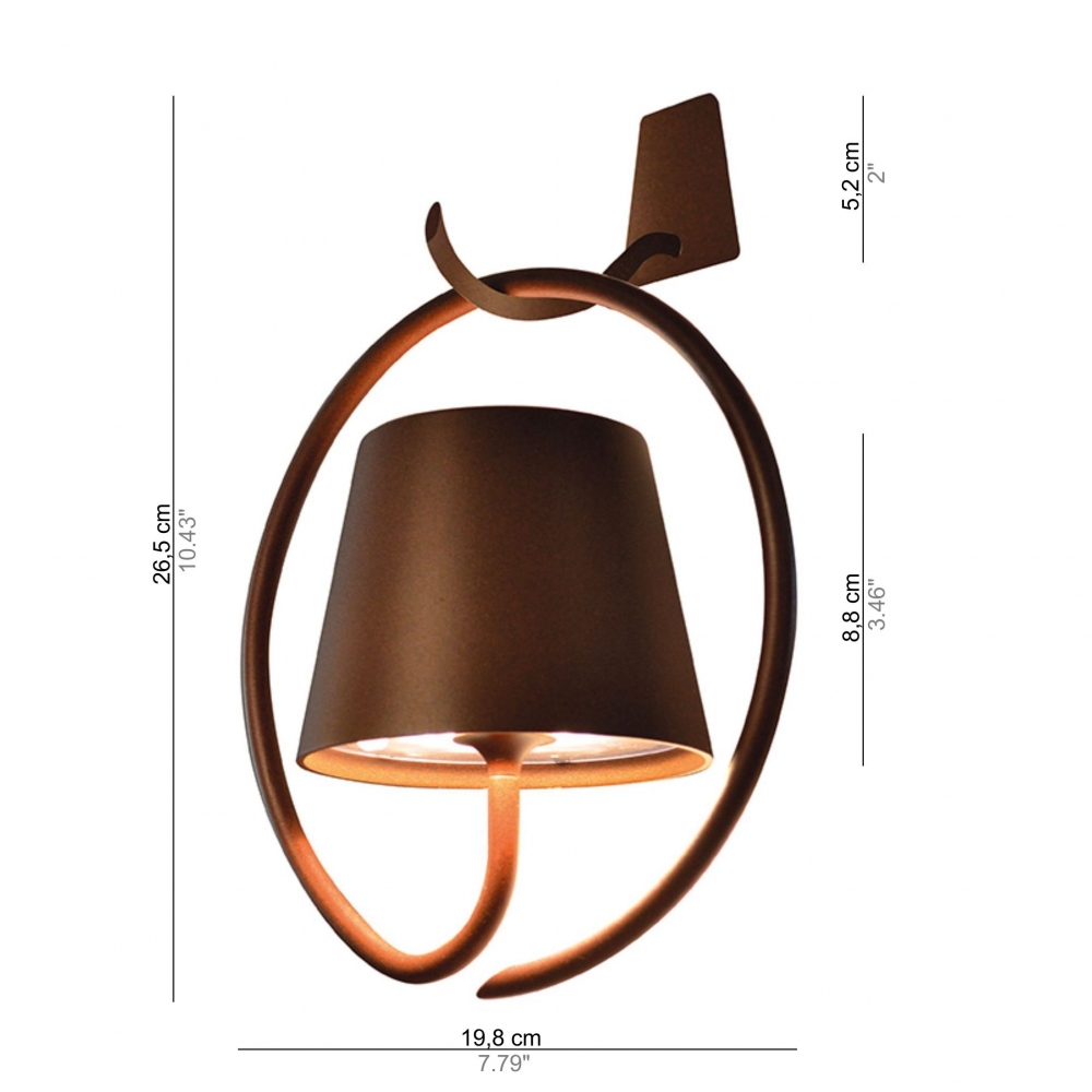 Zafferano lampada da parete con gancio Poldina